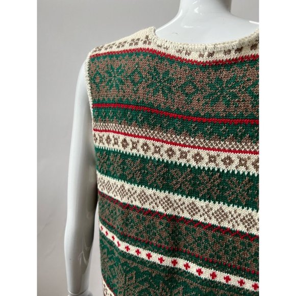 Copper Key Womens Cardigan Sweater Vest Green Ramie Cotton Sleeveless L New - Picture 9 of 12